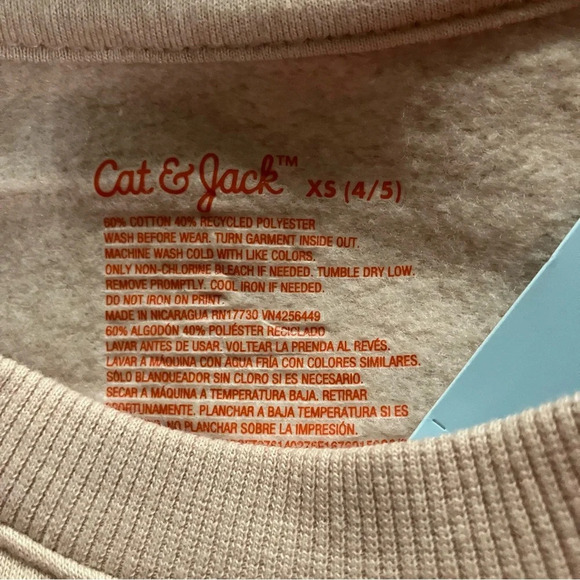 🐱2 /$15 Mix & Match 2 for $15 NWT Kids’ Cat & Jack Beige Gaming Sweater (XS 4/5) - Picture 3 of 4